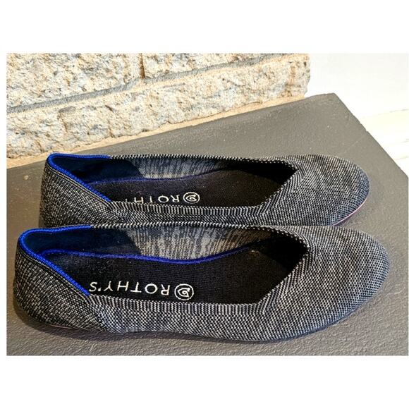 Rothy's Shoes - Rothys Grey Round Toe Flat, Comfort Slip on Shoe,  Pink Outsole, Womens  Sz 11